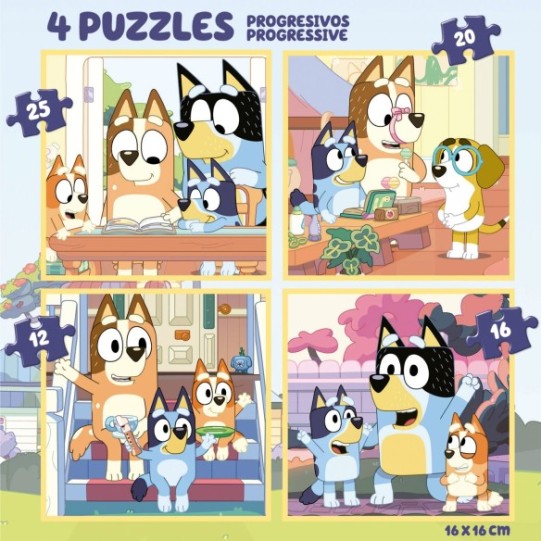    Maleta Puzzles Progresivos Bluey 12+16+20+25