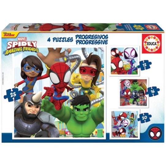 Puzzles Progréssifs Spidey & His Amazing Friends 12+16+20+25