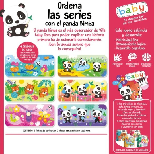    Ordena las series con el oso panda Bimba