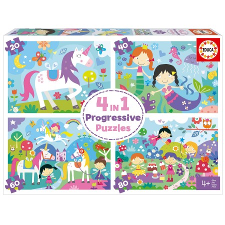 4 in a Box Puzzles. Mundo de Fantasía 20+40+60+80