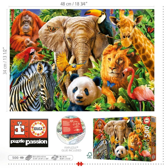    500 Collage De Animales Salvajes