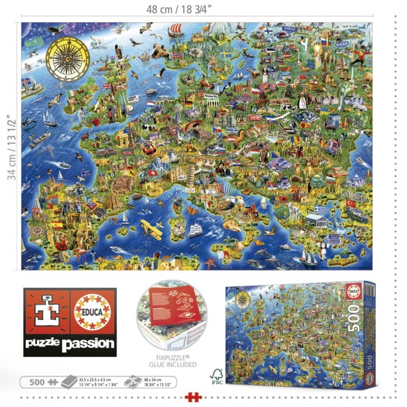   500 Mapa de Europa