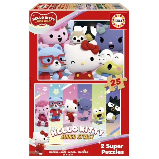 Puzzles en bois 2x25 Hello Kitty Superstyle