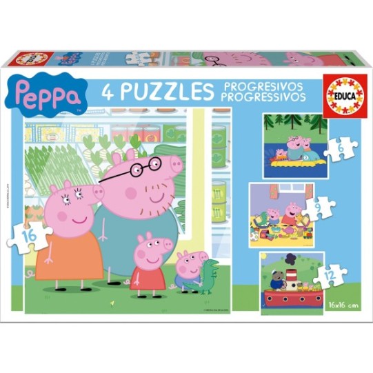 Puzzles Progresivos Peppa Pig 6+9+12+16