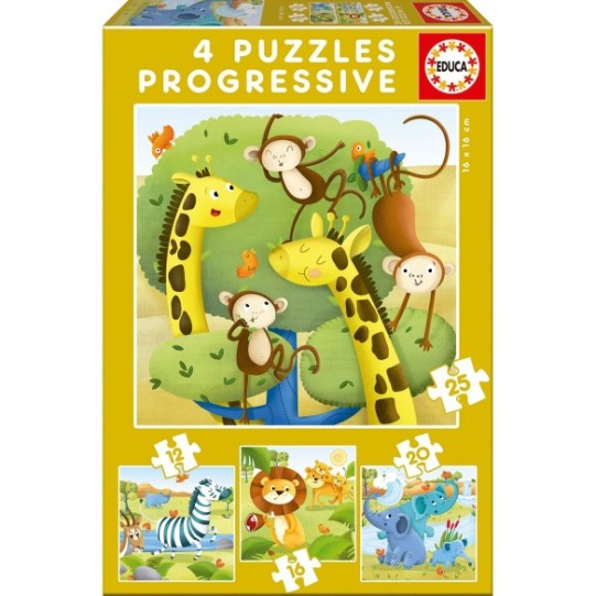 Puzles Progressius Animals salvatges 12+16+20+25