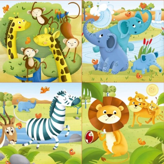 Puzzle Progressif Animaux sauvages 12+16+20+25 pcs