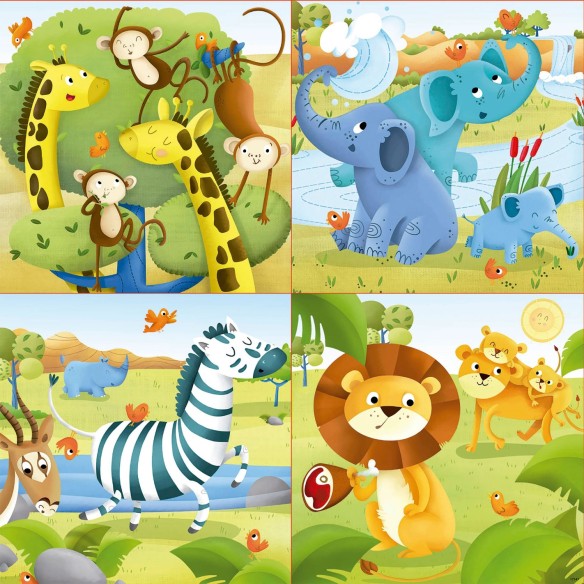 Puzzle Progressif Animaux sauvages 12+16+20+25 pcs