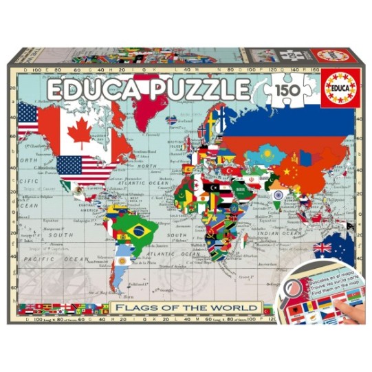 150 GeoPuzzles Drapeaux du Monde