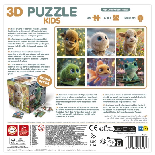Trencaclosques 3D per a nens amb animals bebès