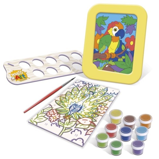 Magic Art Number - Paon et perroquet