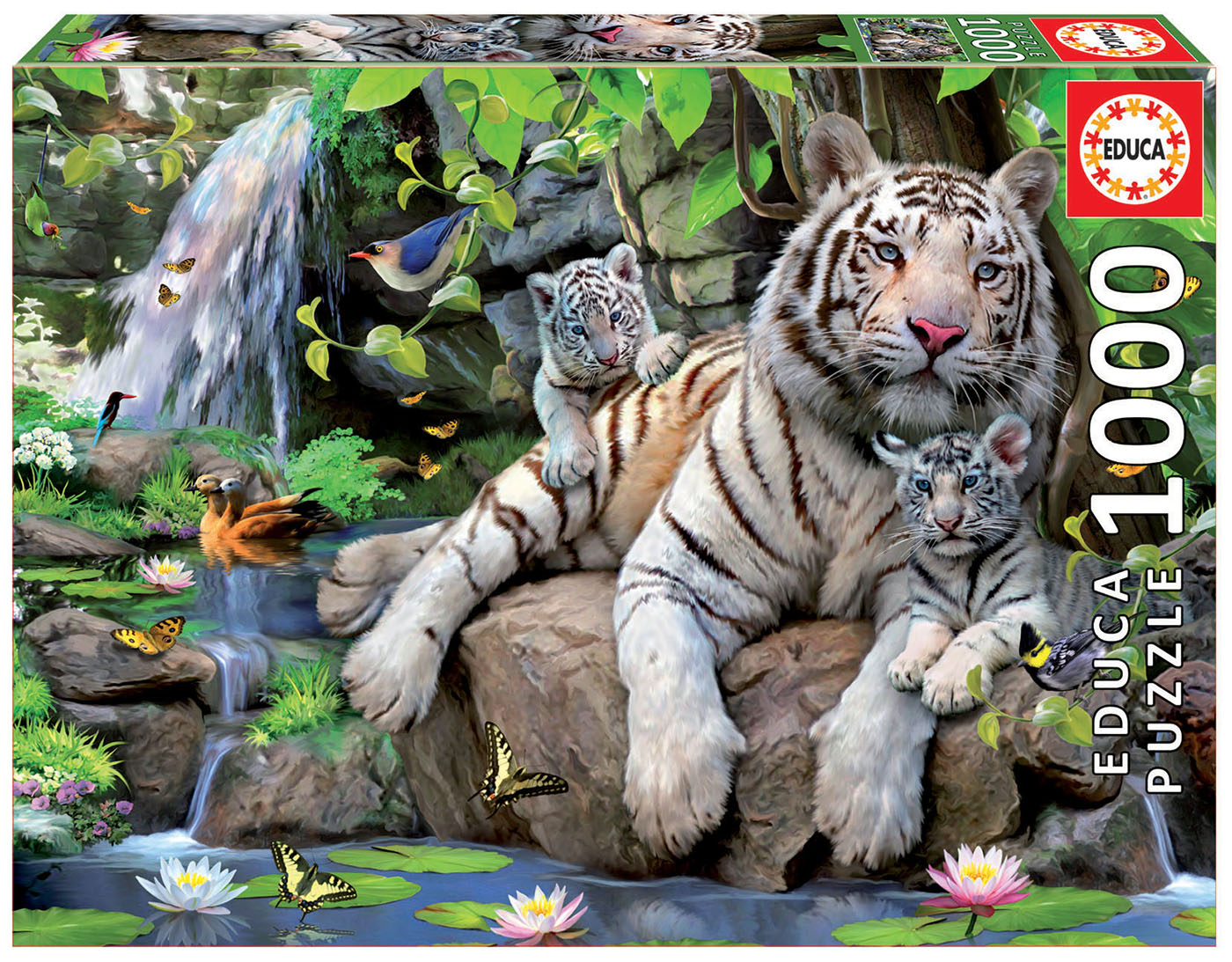 Limited Edition 1000 piece puzzle FIND 13 WHITE TIGERS 