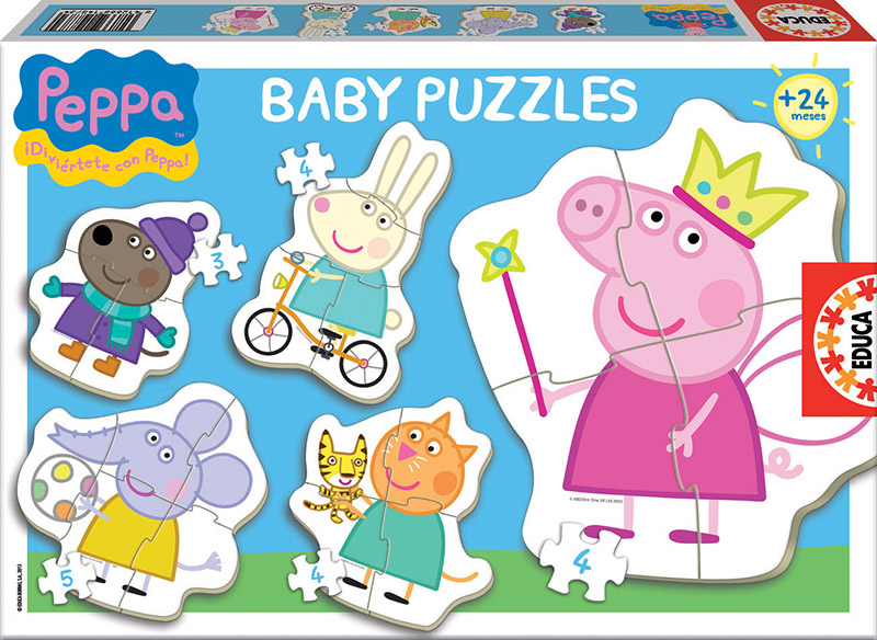 Educa Peppa Pig Baby puzzles progressifs de 3 à 5 pièces Ref multicolore 18589 +24 mois 