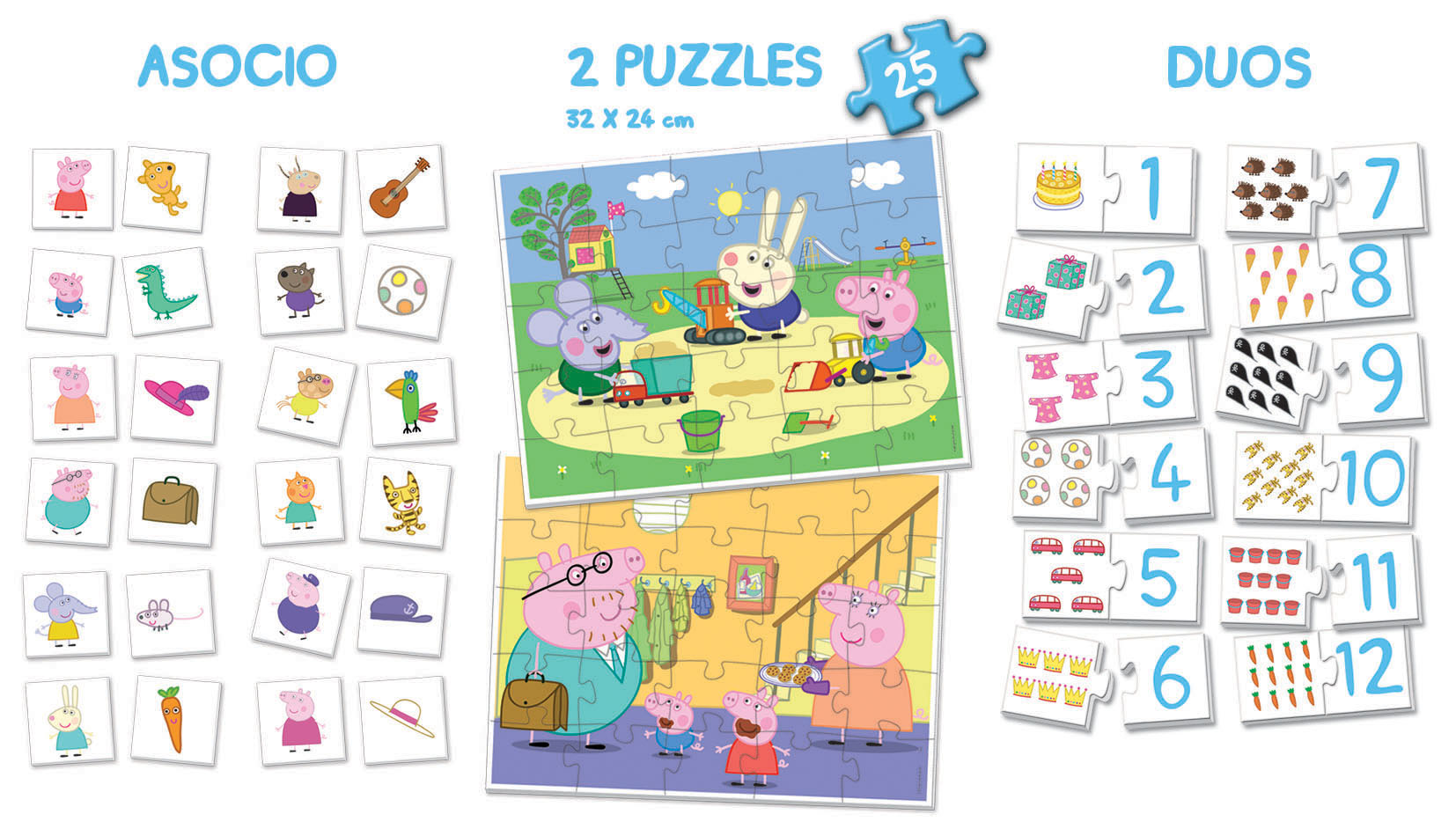 Couverture de PUZZLES : 2x24 PCS + 2x25 PCS PEPPA PIG