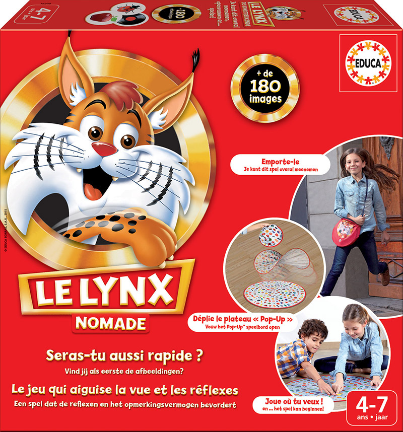 Educa - Mon Premier Lynx. Jeu de societé. Renforce la mémoire visuelle et  Les réflexes. 36 Images. +24 Mois (15492)