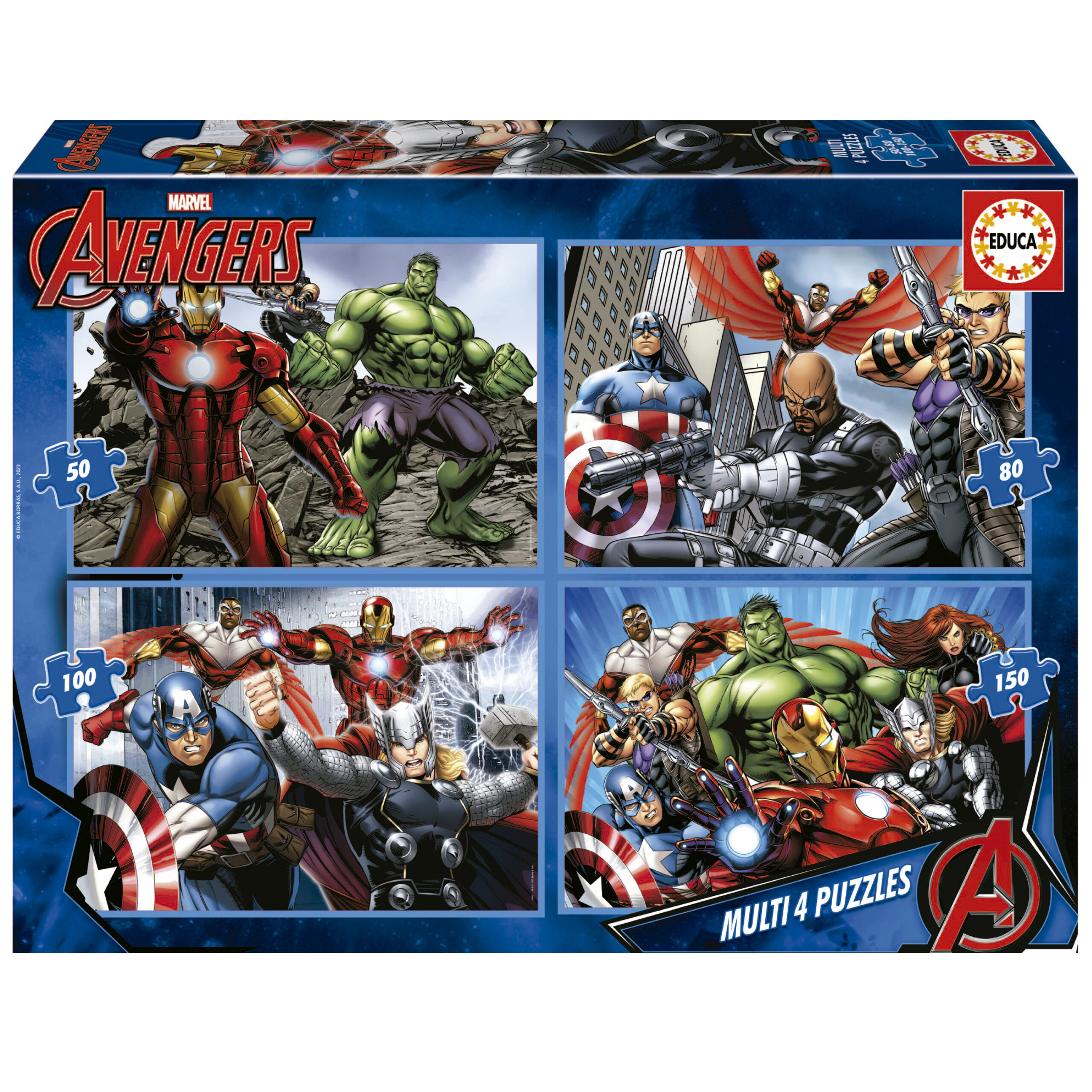 Multi 4 Puzles Avengers 50+80+100+150