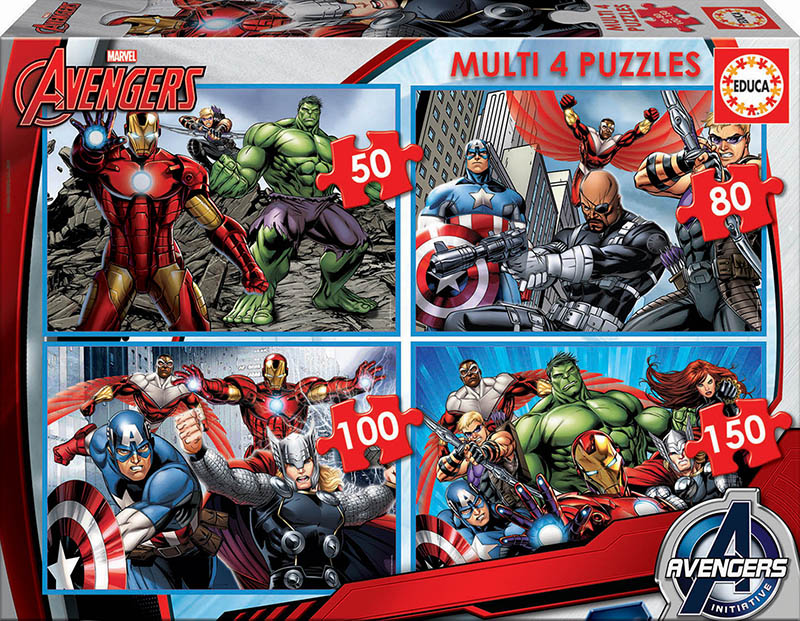 Multi 4 Puzzles Avengers 50+80+100+150