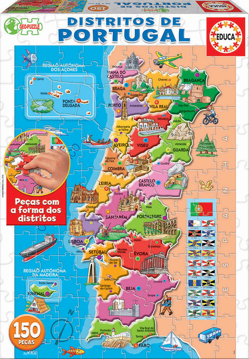 150 Puzzle mapa Portugal