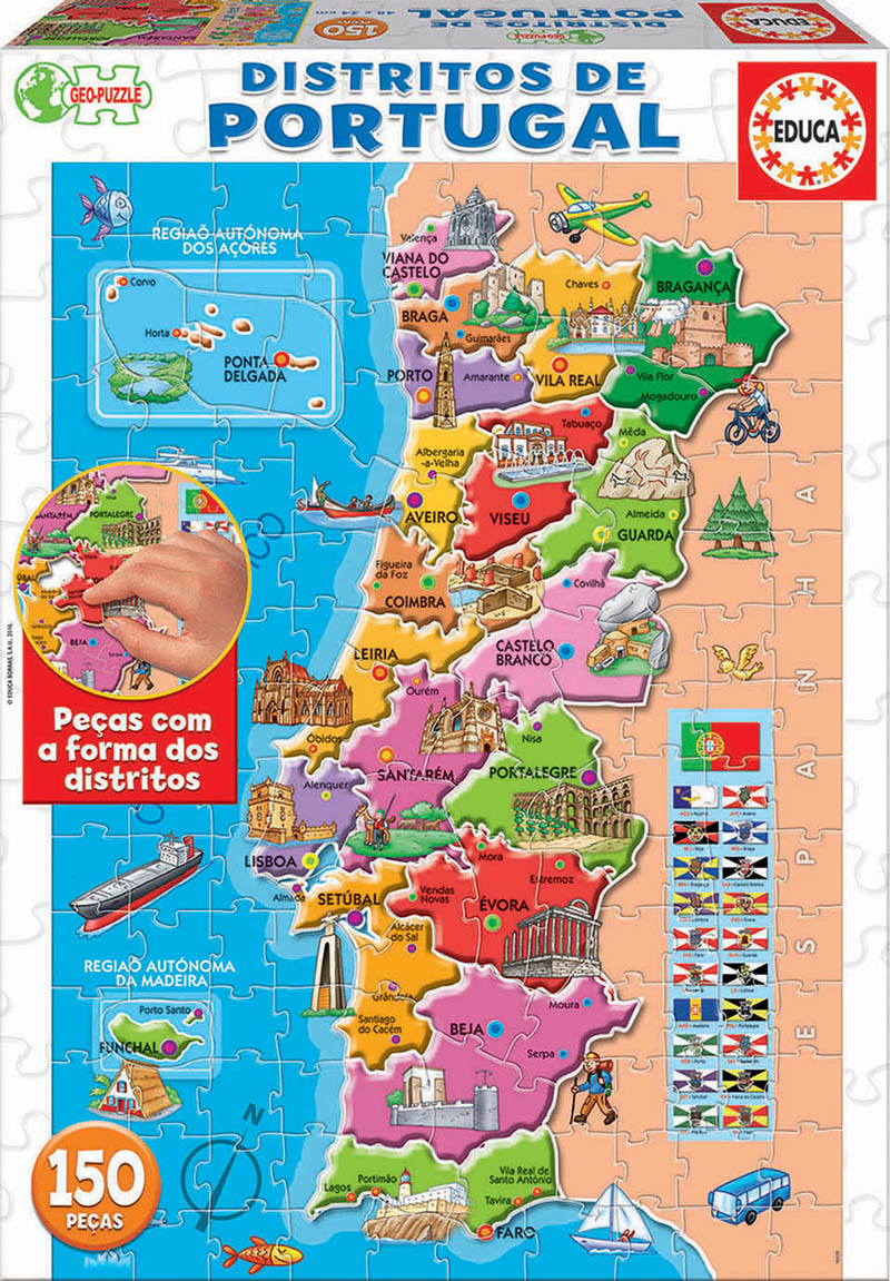 150 Puzzle mapa Portugal - Educa Borras