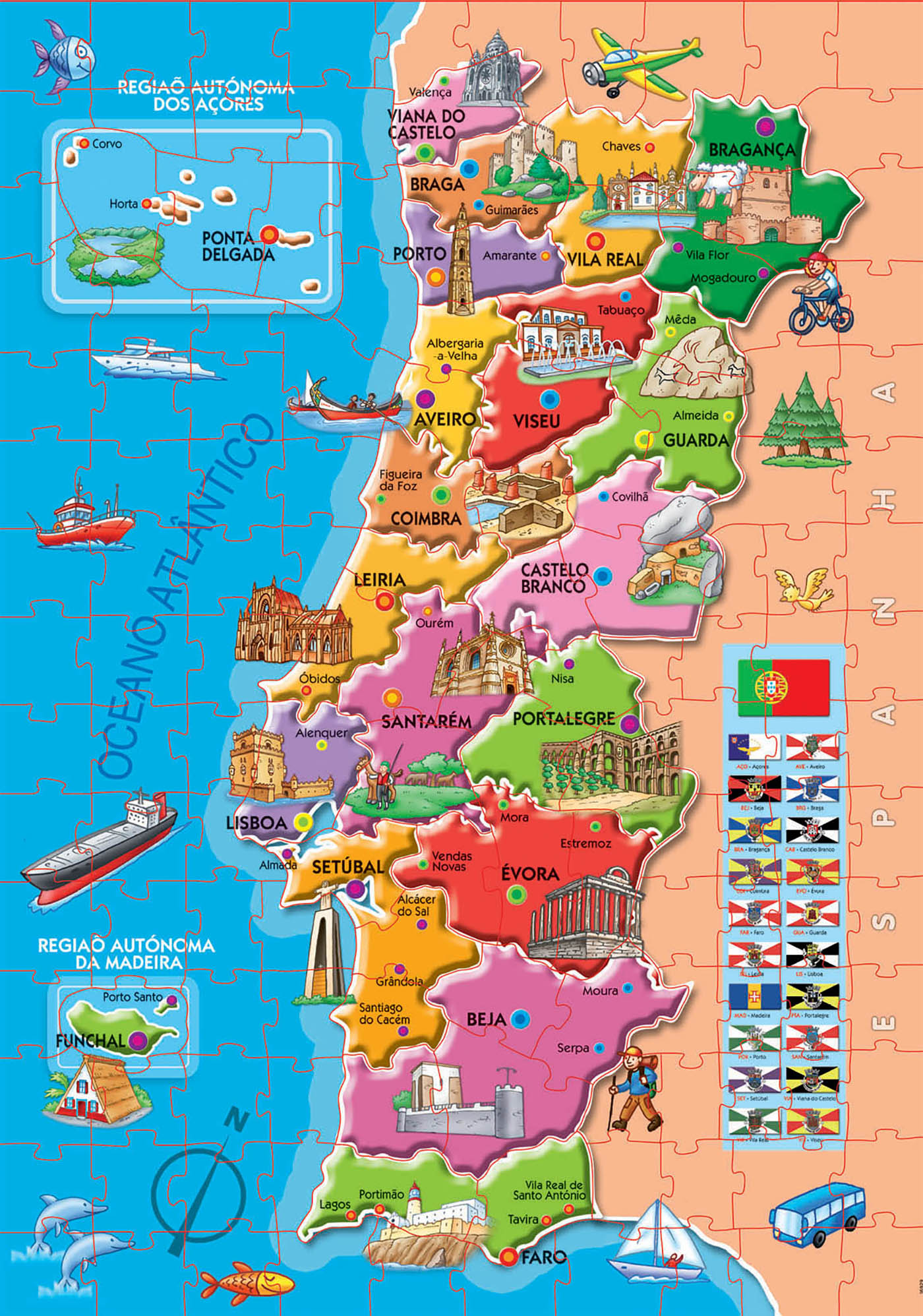 150 Puzzle mapa Portugal - Educa Borras