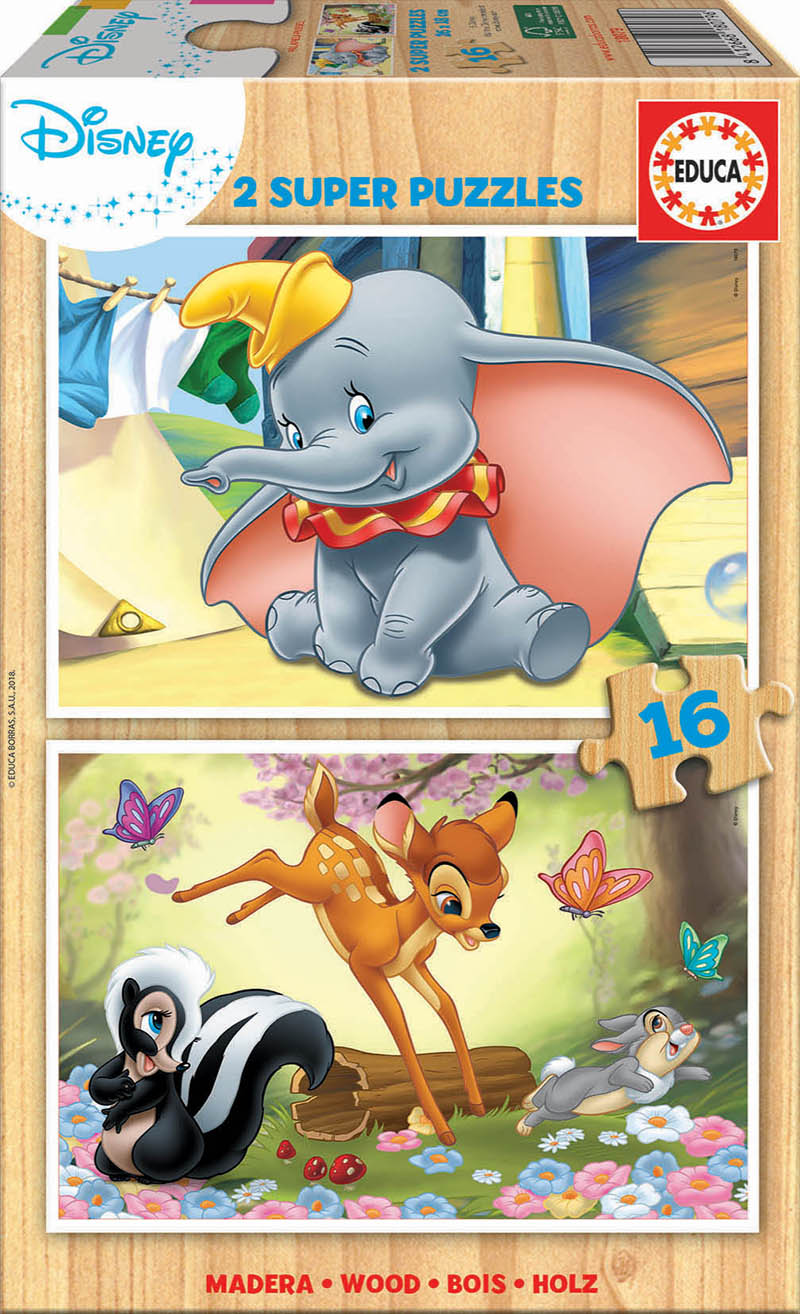 2×16 Bois Disney Animals – Bambi + Dumbo