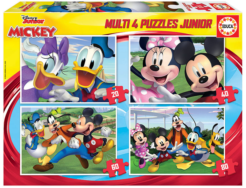 Multi 4 Junior Puzzles Mickey & Friends 20 40 60 80