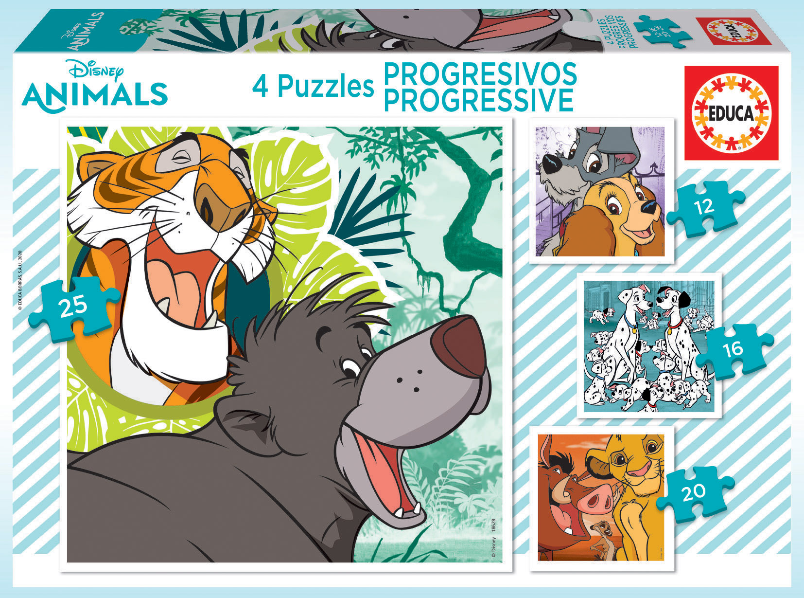 Puzzles Progresivos Disney Animals 2 12+16+20+25