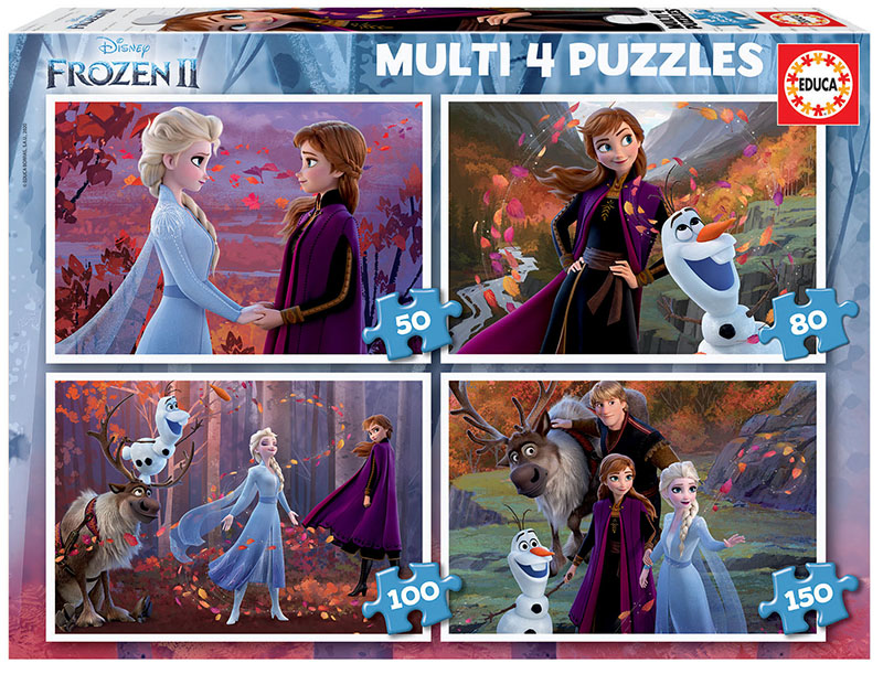 Multi 4 Puzzles Frozen 2 50+80+100+150