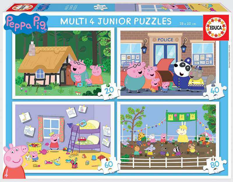 Multi 4 Junior Puzzles Peppa Pig 20 40 60 80