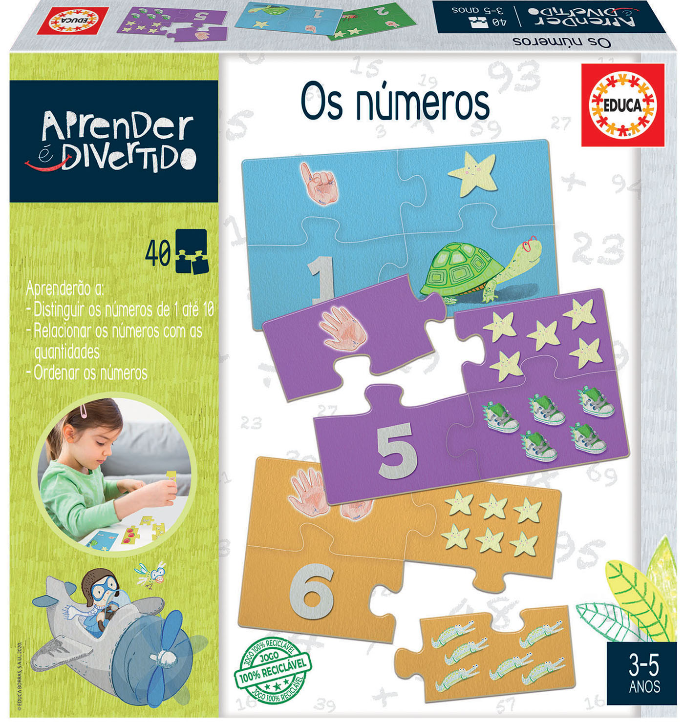 Jogo Infantil Educativo Números 1 Ao 10 Matemática Brinquedo