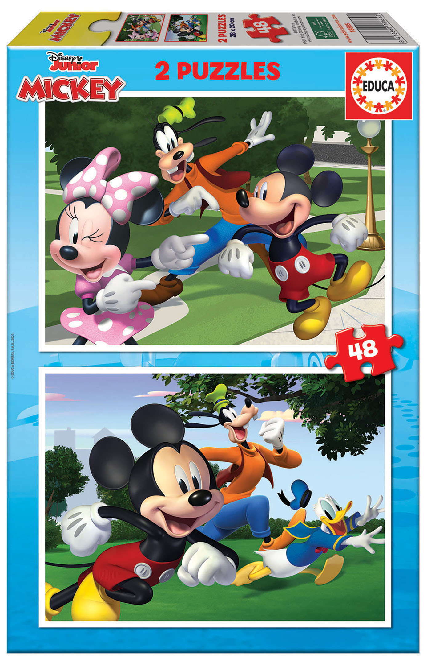 Educa Borras - 2 Puzzles Mickey Mouse 48 peças, Mickey Mouse