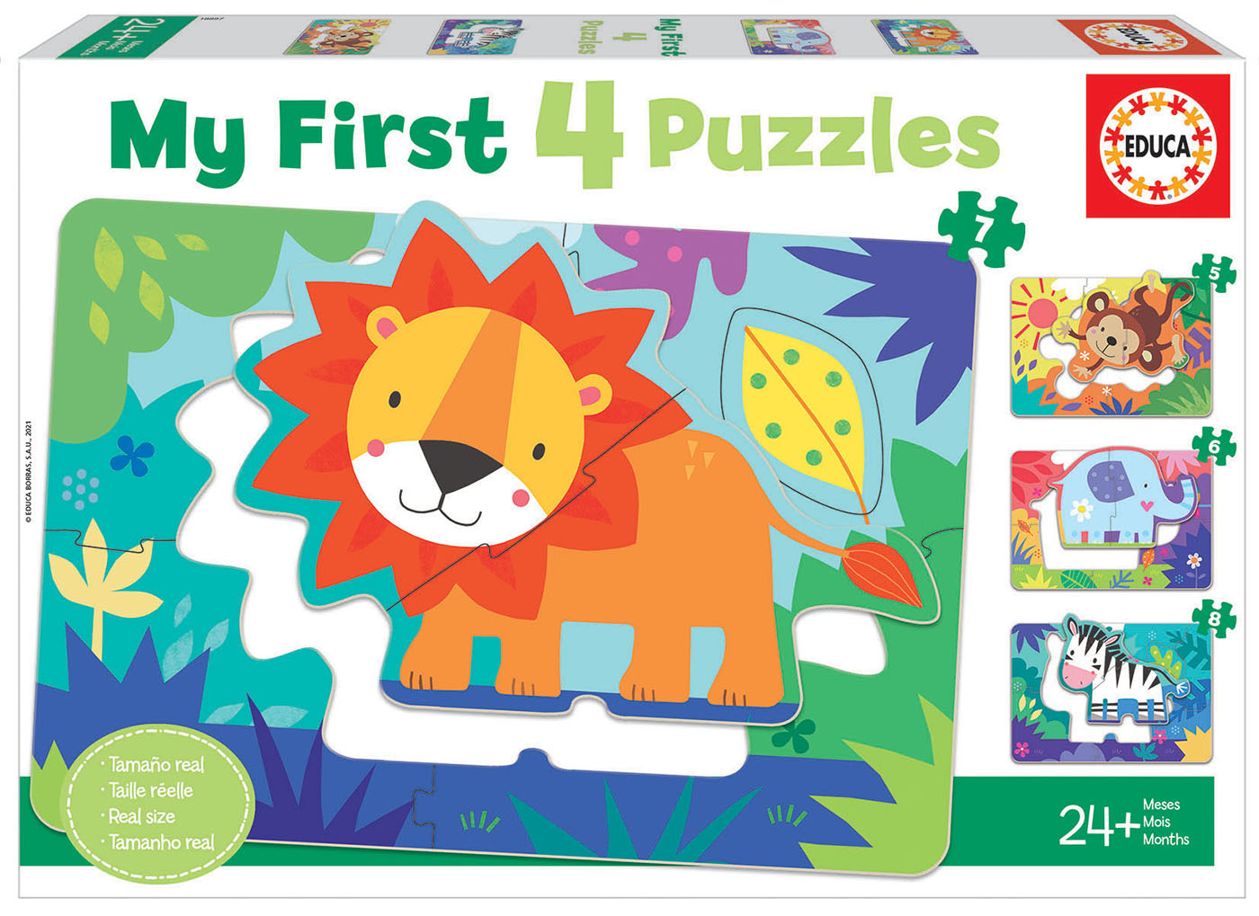 Educa Borrás - Animales - Baby Puzzle, Primer Rompecabezas Bebé