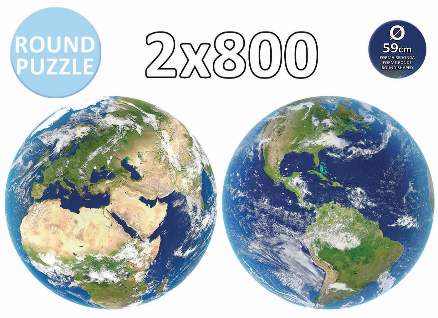 2x800 Planeta Tierra Round Puzzle