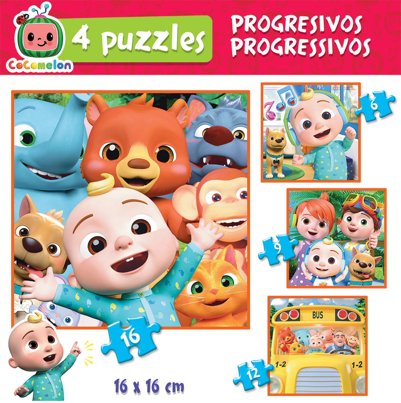 Puzzle enfants - Cadre 15 pièces - L'heure de jouer avec Cocomelon