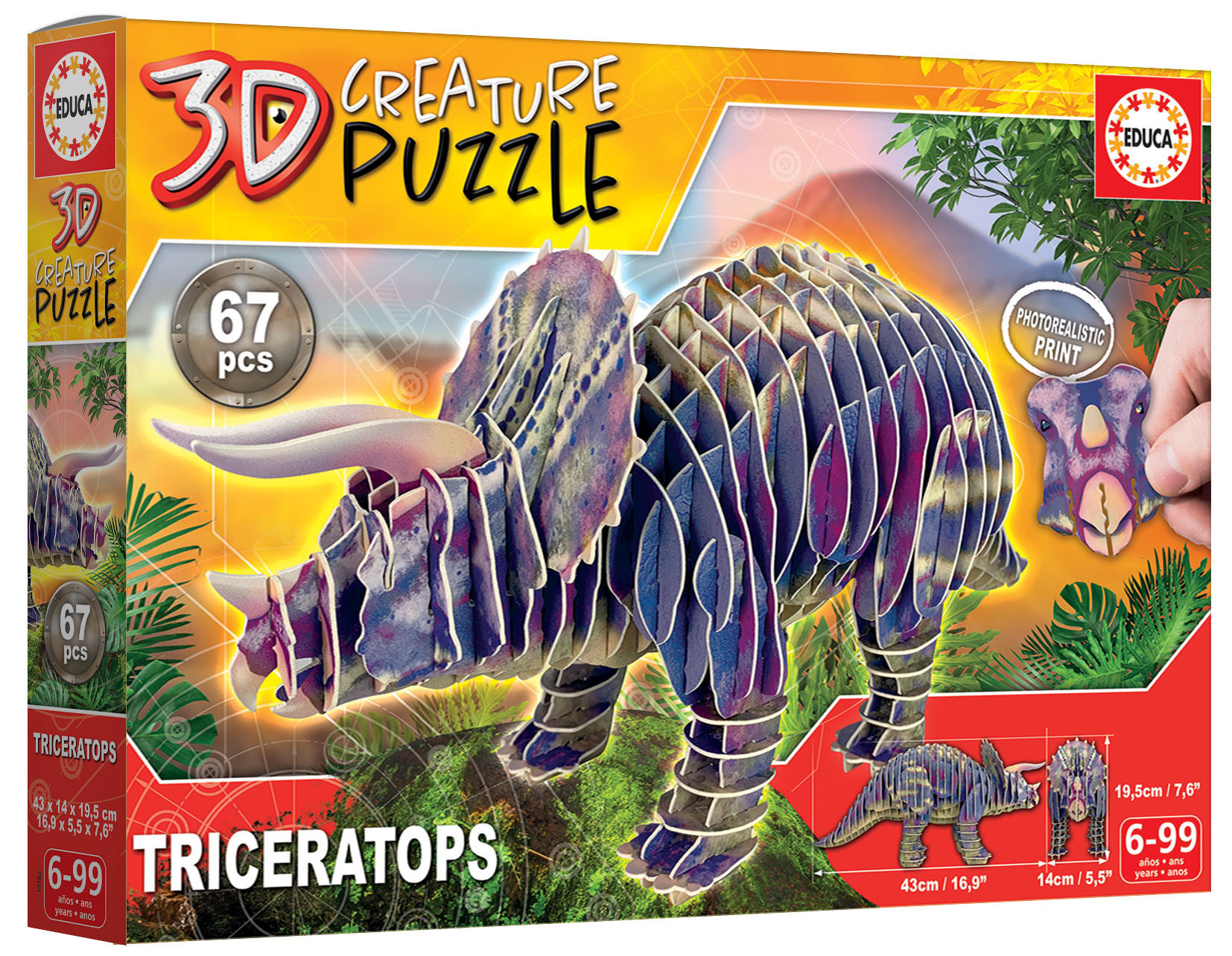 Educa Borrás - T-Rex - 3D Creature Puzzle, 3D PUZZLE