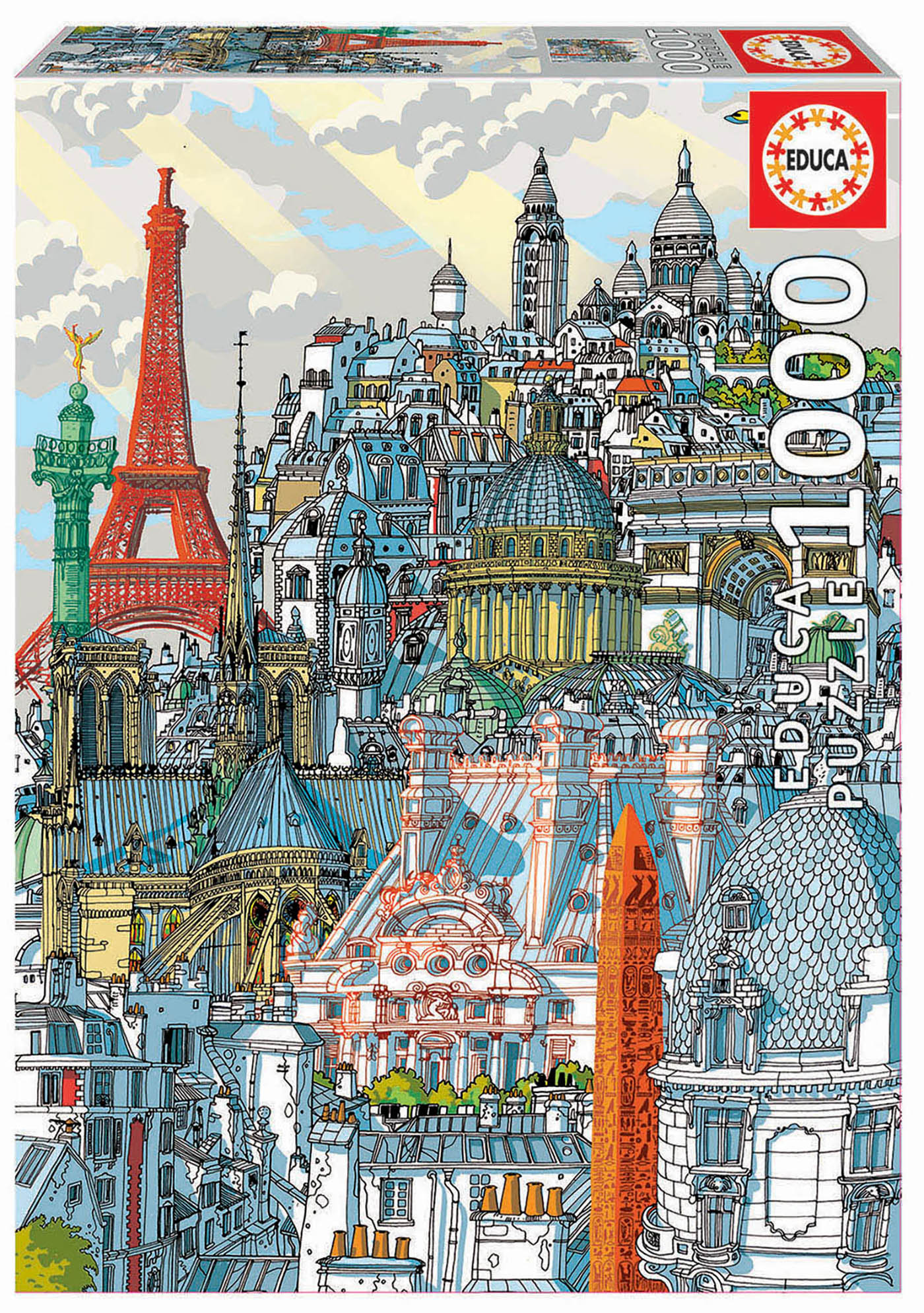 Puzzle EDUCA 1000 pièces-Collage-Paris 54435 