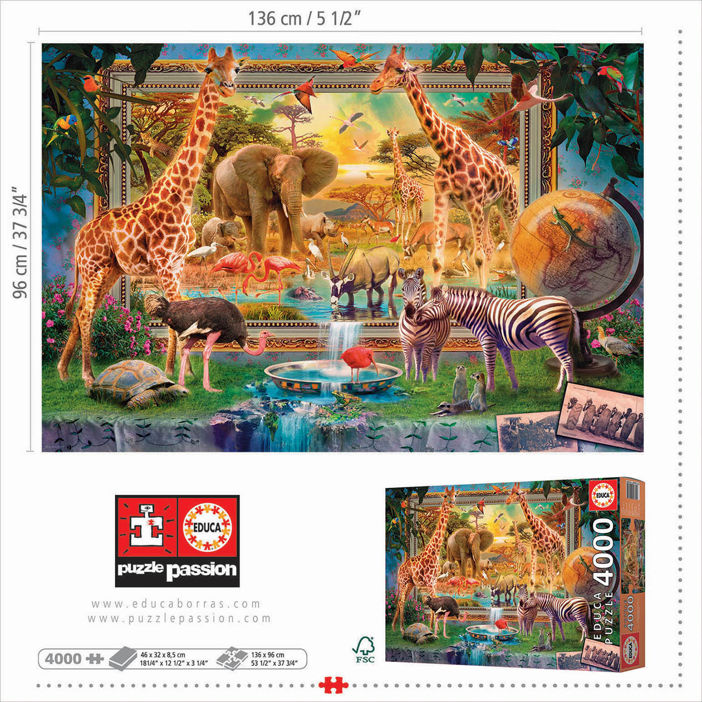 FH Trou d'arrosage sur la Savane Africaine Puzzle Cadre avec pièces 500  pièces[662] - Cdiscount Jeux - Jouets