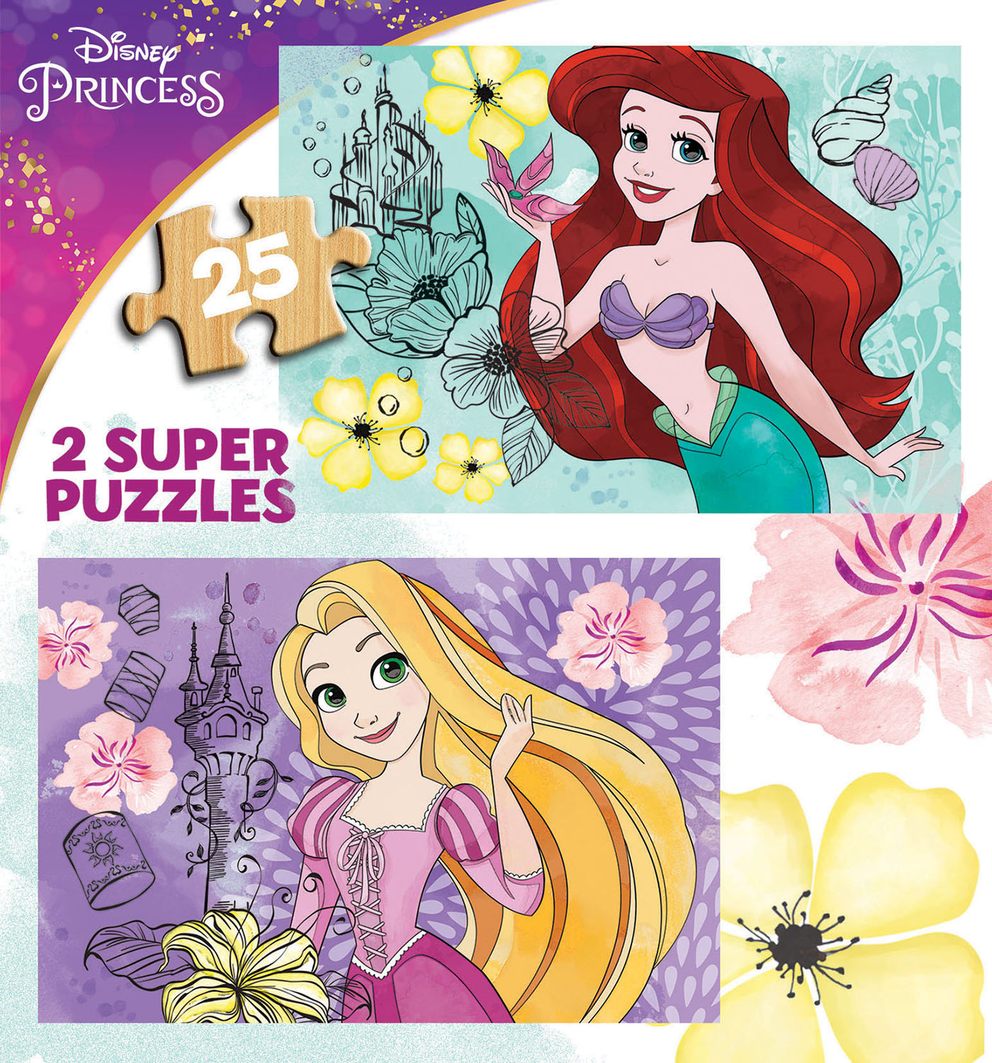 Comprar Puzzle Educa Princesas Disney de 2 x 25 Peças de madeira
