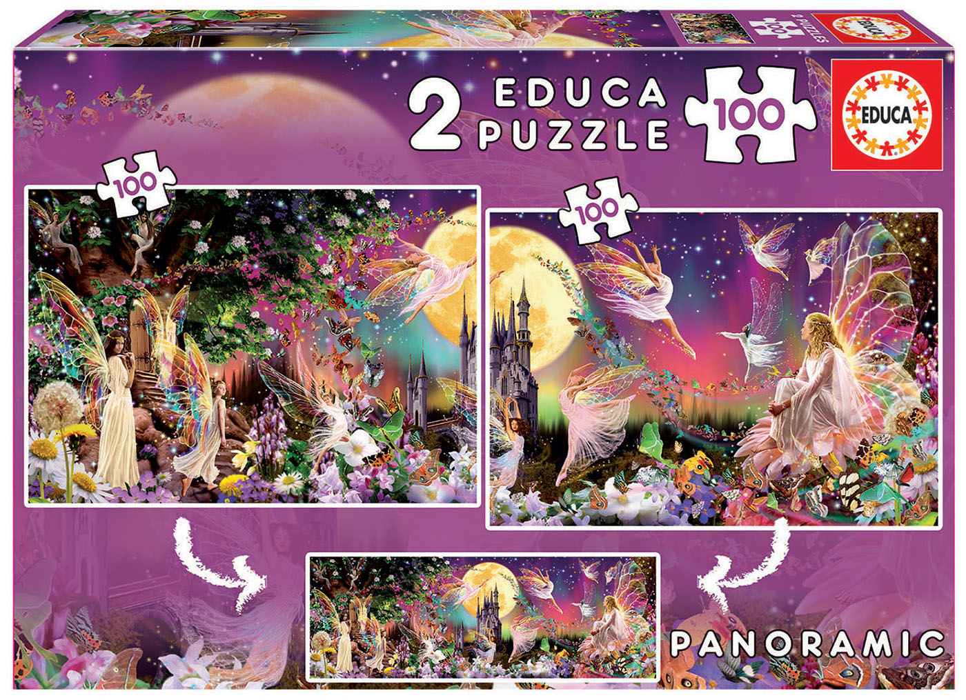 Educa - 2x16 Mickey & Minnie, 2 Puzzles de Bois écologiques