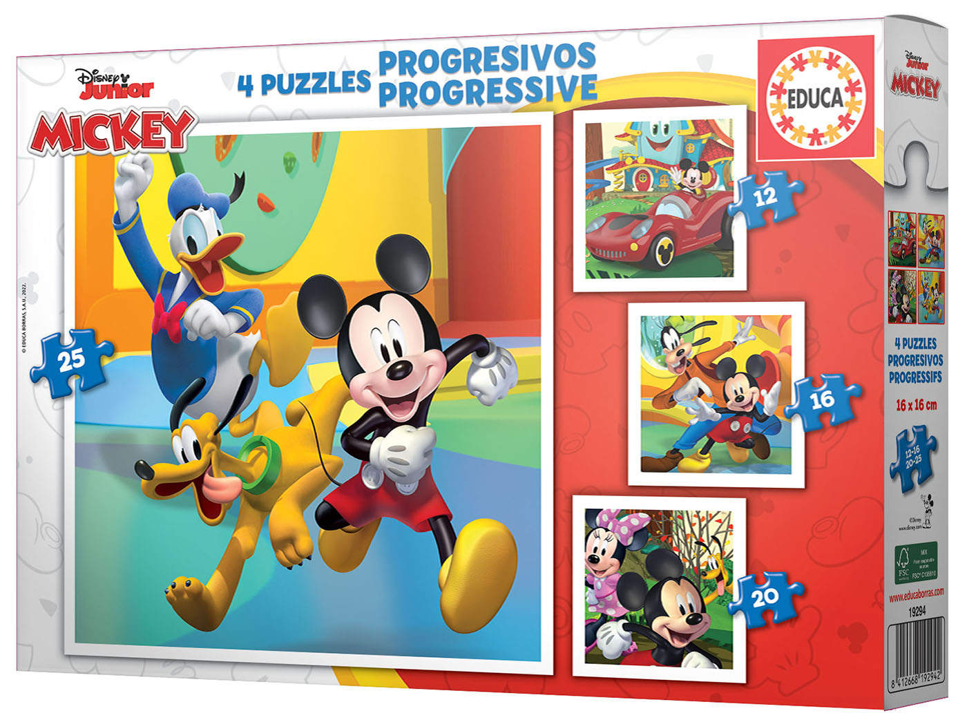 Educa borras Progressive Puzzles Mickey & Friends 12-16-20-25 Multicolor