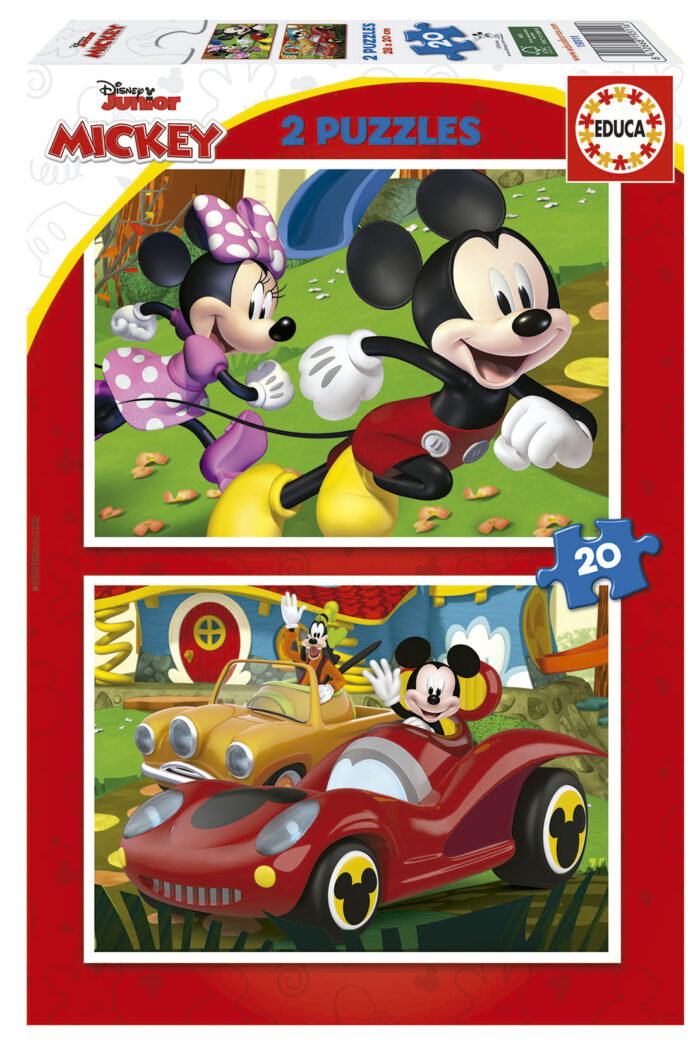 PUZZLE-2X50PCS-EN BOIS MICKEY-2EN1+4ANS-EDUCA – Orca