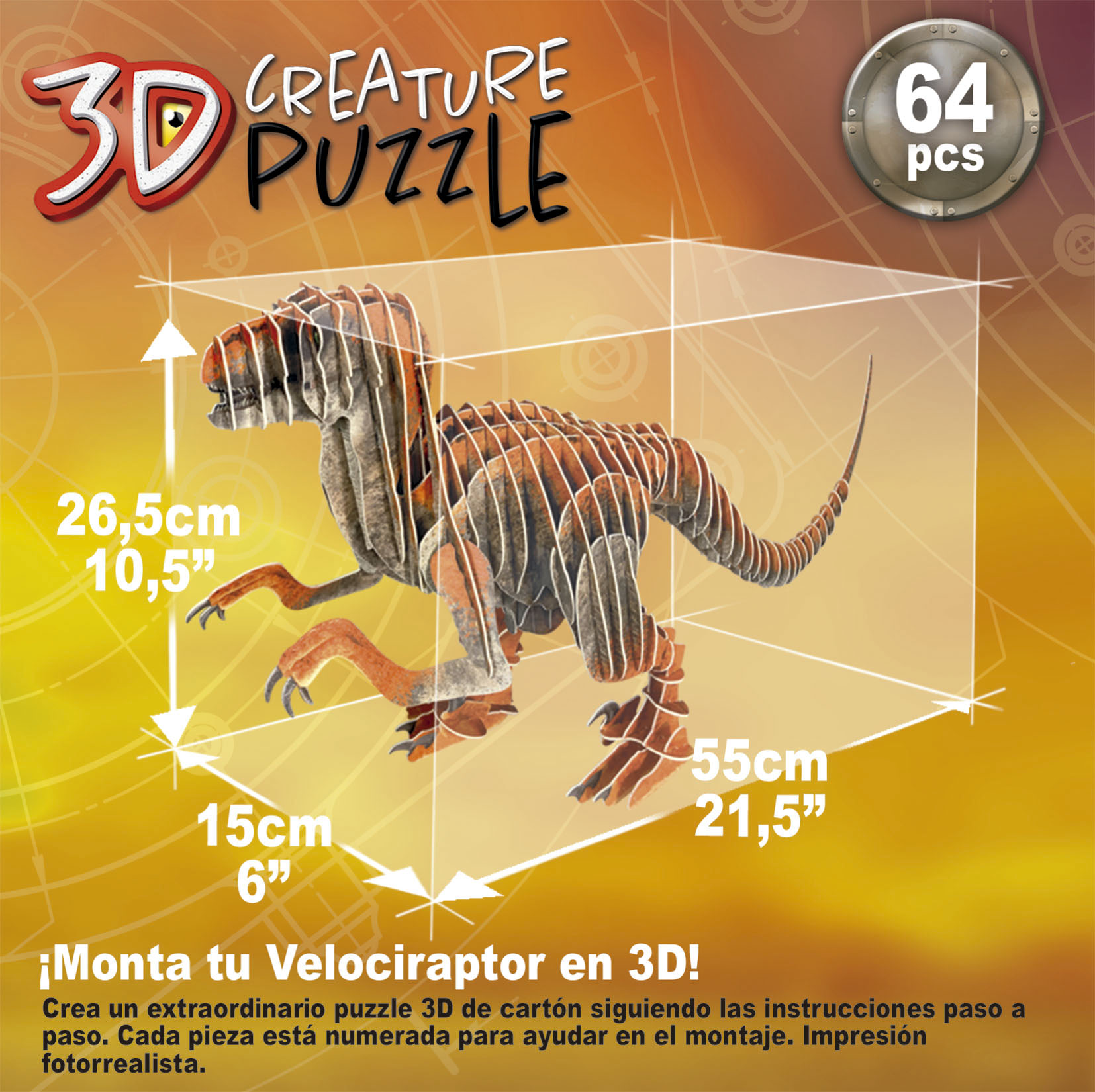 Velociraptor 3D Creature Puzzle - Educa Borras
