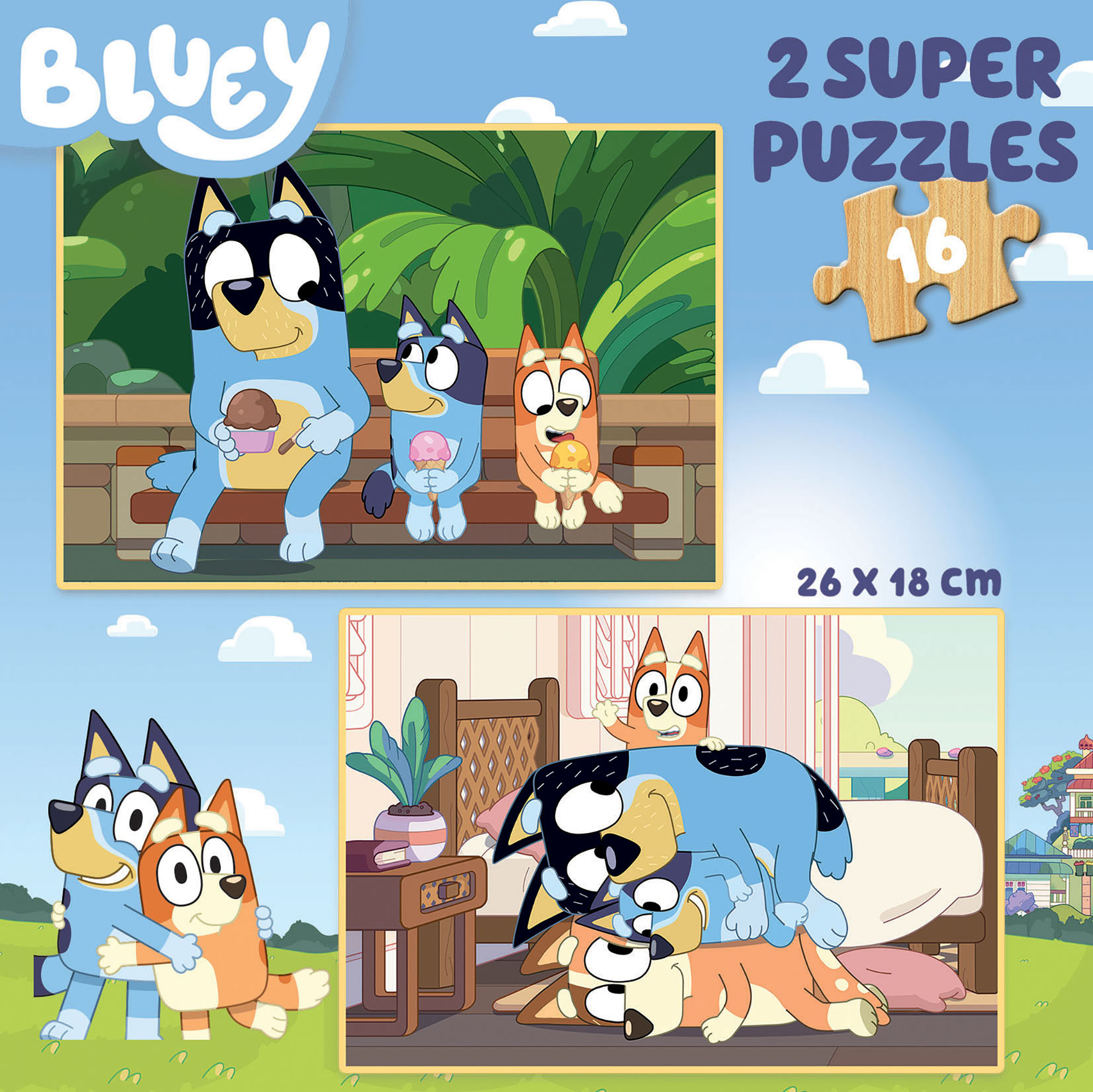 Puzzle en bois Bluey EDUCA - 50 pièces - Dessins animés et BD