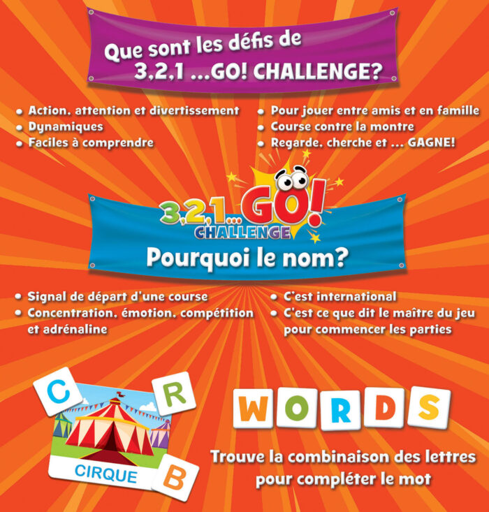 3,2,1 GO Challenge Words