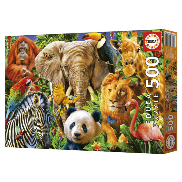 500 Collage d'animals salvatges
