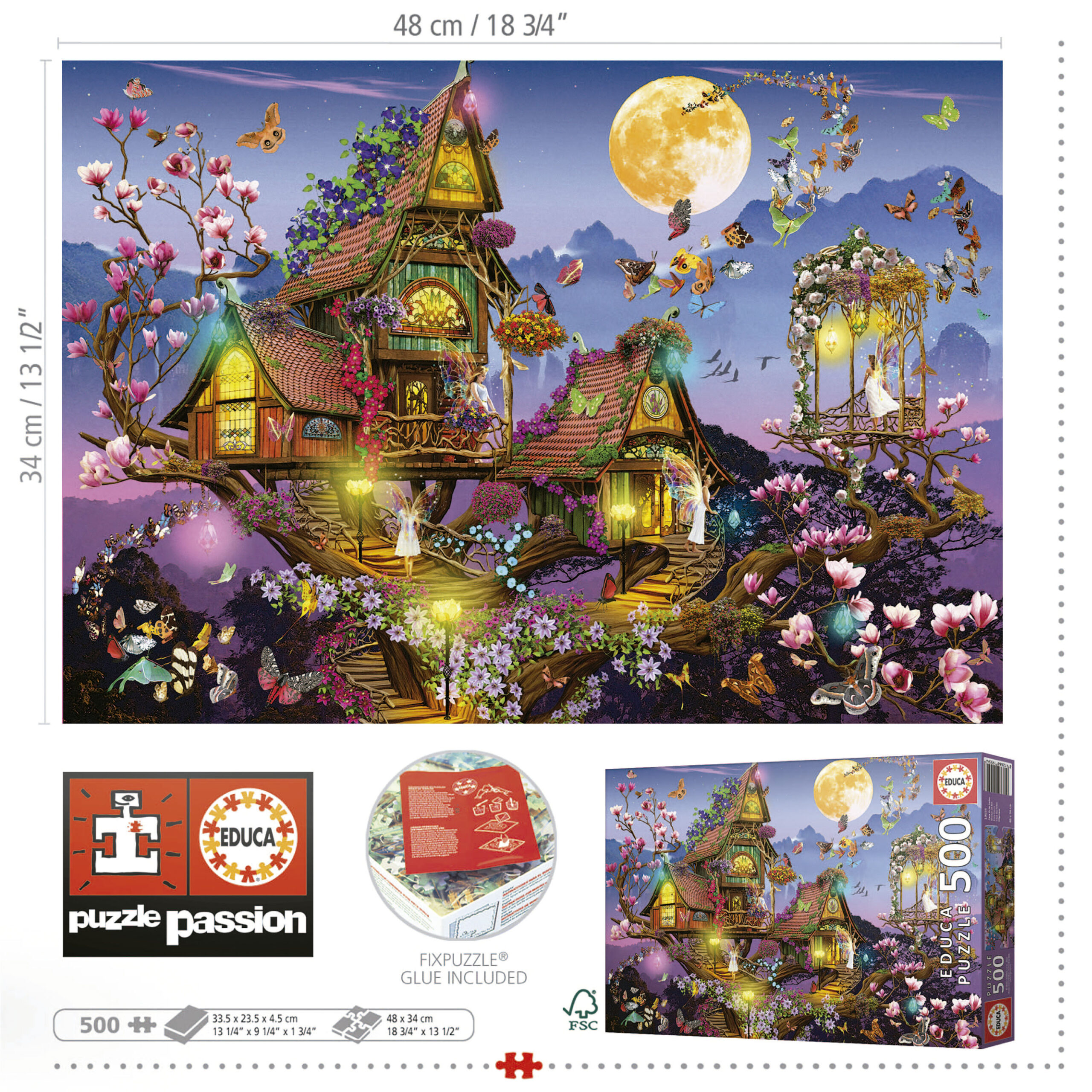 Puzzle 500 pièces - Educa - Maison De Fée - Fantastique - Coloris Unique -  Adulte - Cdiscount Jeux - Jouets