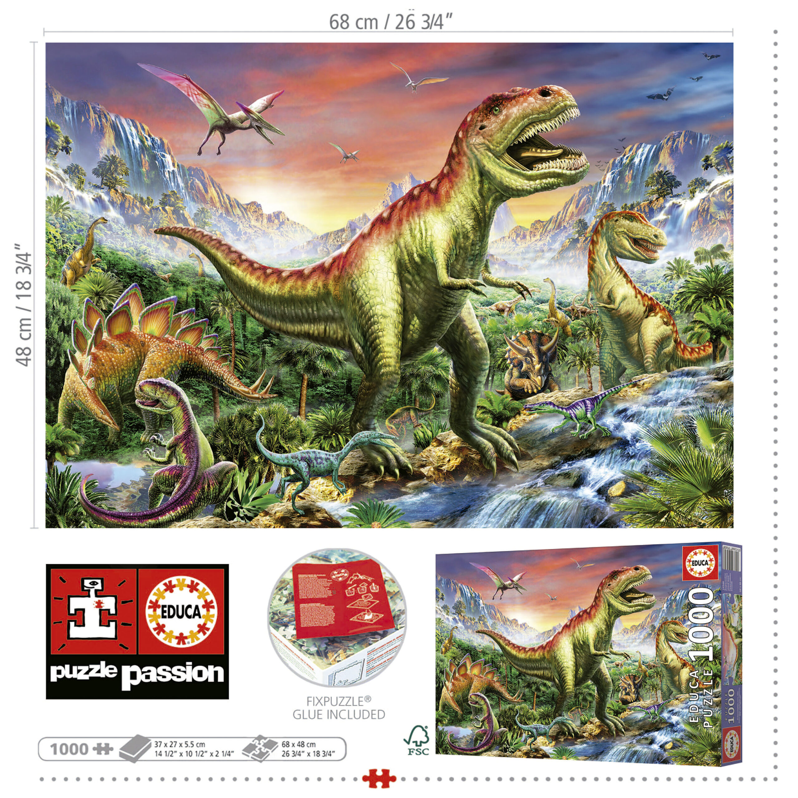 EDUCA - Puzzle 100 Pièces Dinosaurs