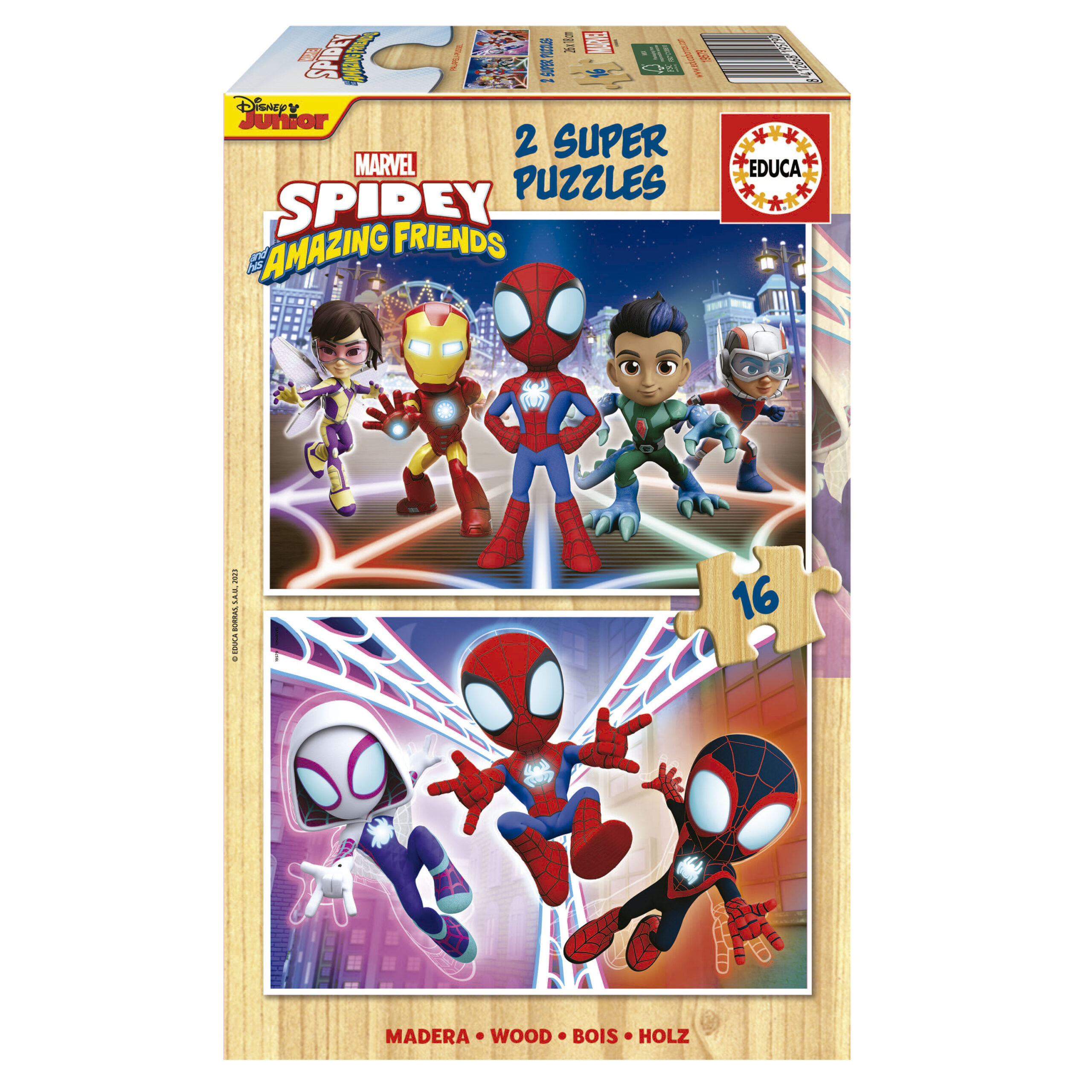 Malette Puzzles Progressifs Spidey & His Amazing Friends 6+9+12+16 - Educa  Borras