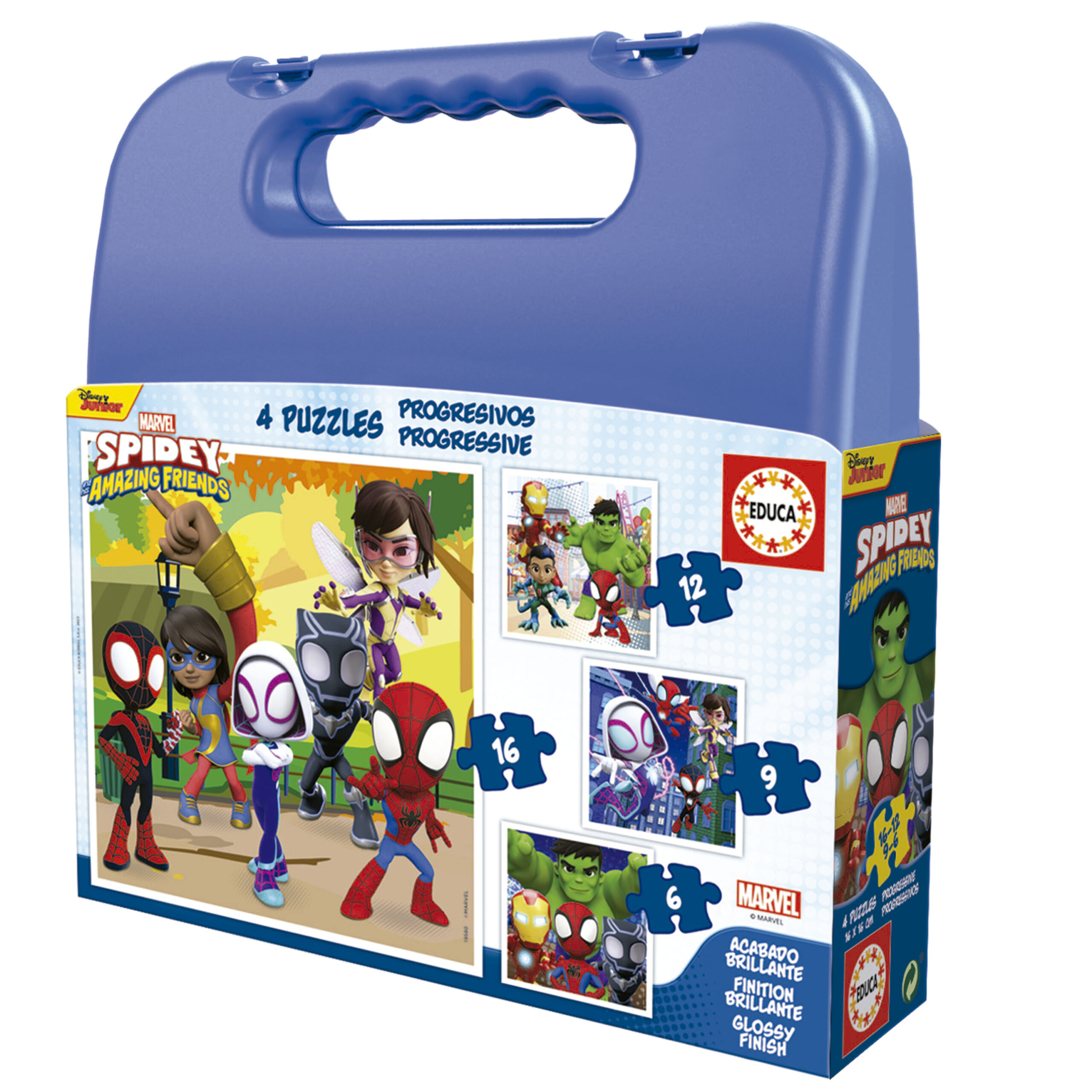 Malette Puzzles Progressifs Spidey & His Amazing Friends 6+9+12+16 - Educa  Borras