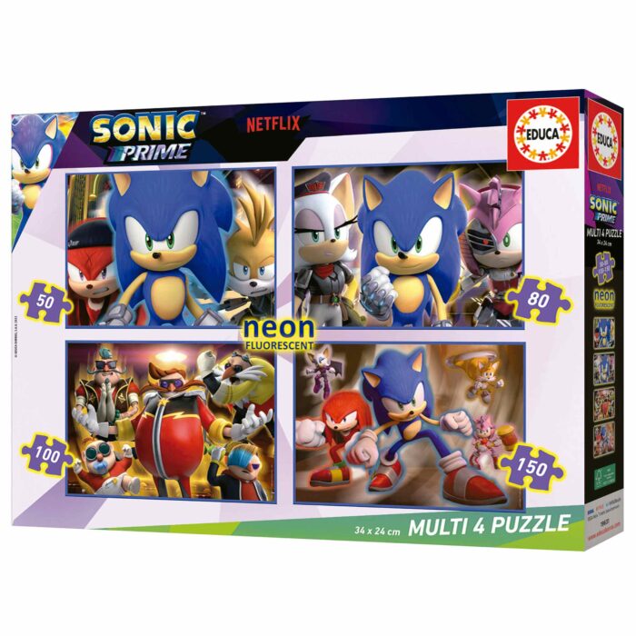 Multi 4 Puzzles Sonic Prime 50+80+100+150 "Neon"