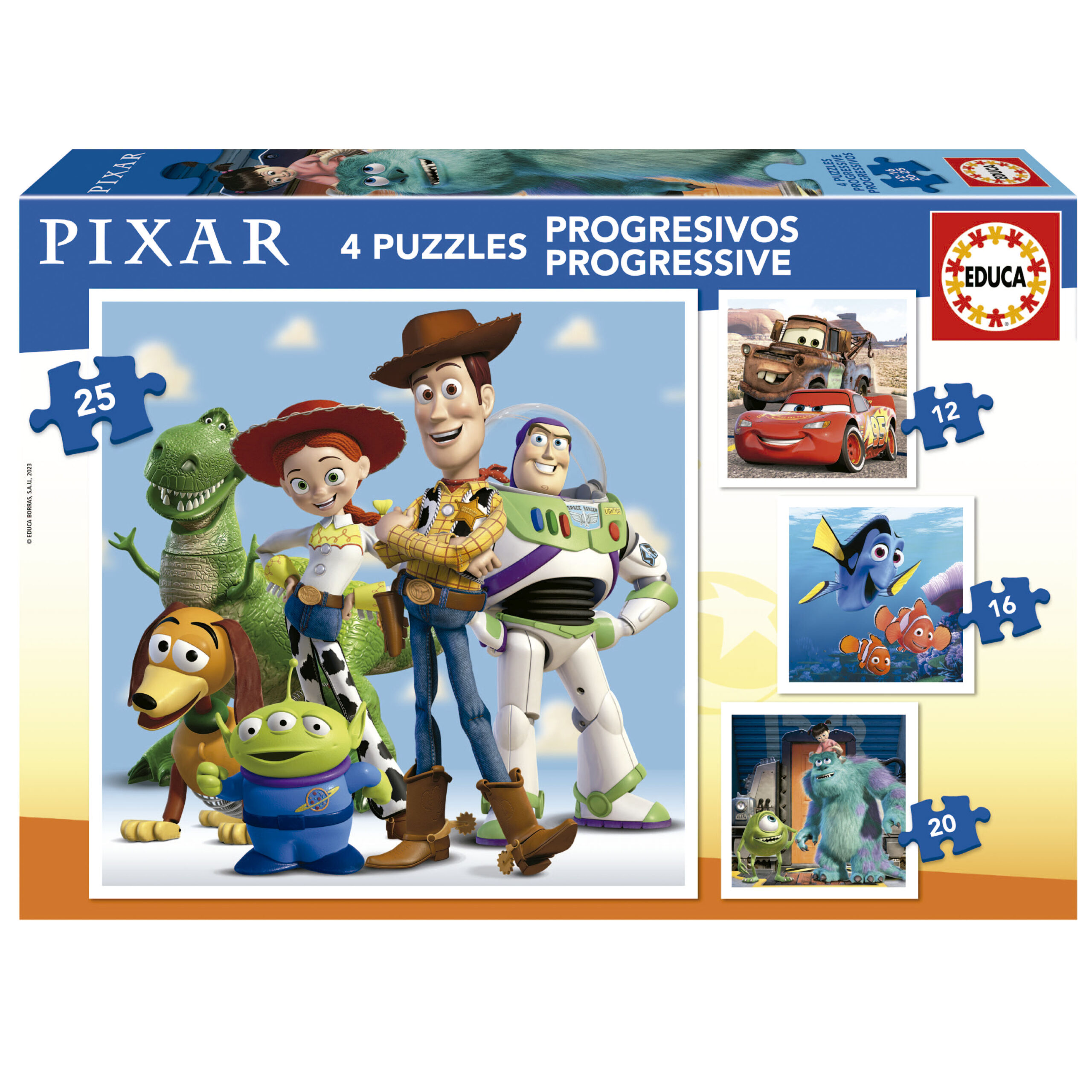 Puzzles Progréssifs Disney Pixar 12+16+20+25